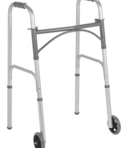 Folding Walker  Steel  Two Button  w/5  Wheels  Case/4