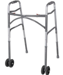 Bariatric Adult Folding Walker w/Wheels  Double Button