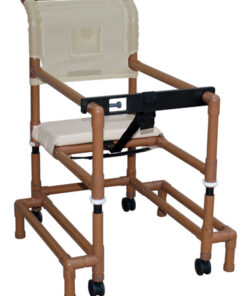 Walker PVC w/Ht Adj Arms &Seat Std w/Outriggers-Wood Tone