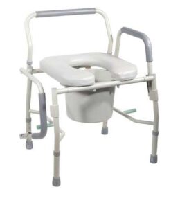 Commode Drop-Arm KD w/Padded Open-Front Seat  Tool-Free