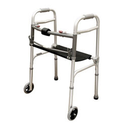 Walker w/Seat Adult  2-Button & 5  Wheels  Roscoe
