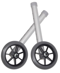 Walker Wheels 5  Fixed With Rear Glide Caps (pair)