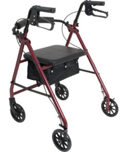 Aluminum Rollator w/Loop Brake Burgundy  4-Wheel