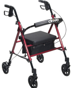 Rollator Aluminum w/Adj. Seat Height  Red