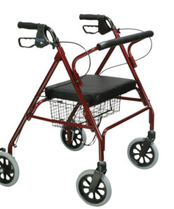 Rollator Oversize With Loop Bk Red Bariatric Steel(10215RD-1)