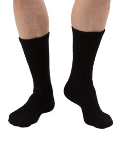 Sensifoot Crew Socks Black Small