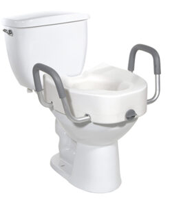 Raised Toilet Seat With Lock & Alum Det Arms Elongated