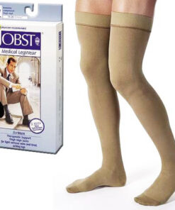 Jobst for Men 15 - 20 Thigh Hi Ribbed Khaki Large