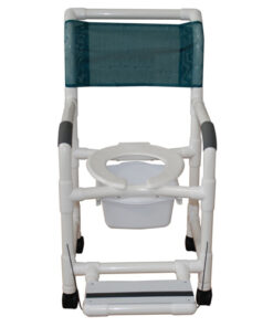 Shower Chair PVC Deluxe w/Folding Footrest & Sq. Pail
