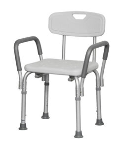 Bath Bench Adj Ht. w/Back-KD Remov. Padded Arms  (PMI)