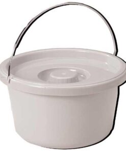 Commode Pail With Lid 7.5 Quart  Gray