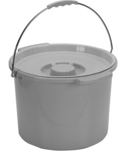 Commode Pail With Lid 12 Quart  Gray