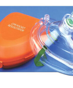 CPR Pocket Mask W/Hard Case & One-Way Valve & O2 Inlet