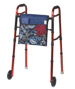 Quilted Walker Bag  Blue Print Double-Sided 15.5 x6.5 x 1.5