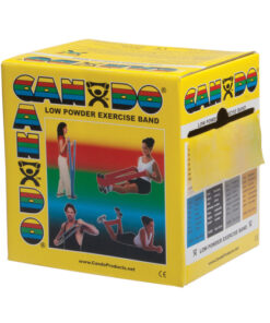 Cando Exercise Band Yellow X-Light 50-Yard Dispenser Box