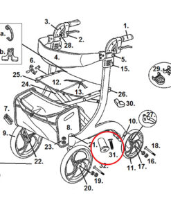 Cross Brace Screw & Insert for Nitro Rollators