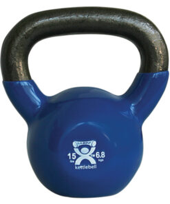Kettlebell Vinyl Coated Weight Blue  15lb  9  Diameter