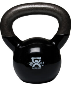 Kettlebell Vinyl Coated Weight Black  20lb  10