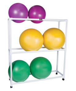 PVC Ball Floor Rack Mobile 3-Shelf w/Casters