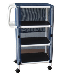 PVC Supply Cart w/ Ergonomic Handles- wt cap: 75lbs./Shelf