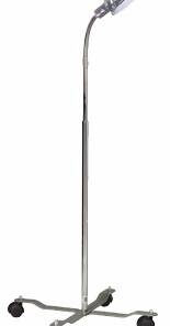 Gooseneck Exam Lamp - Chrome Mobile Base - 3 Prong Plug