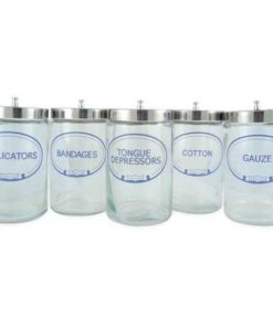 Sundry Jars- Labeled Glass (Set/5)   7  x 4.25