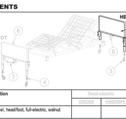 Bed End Panel for #1801B(Each) Walnut