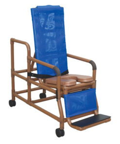 Shower Chair  Reclining  Tilt-N-Space  Wood Tone w/Pail