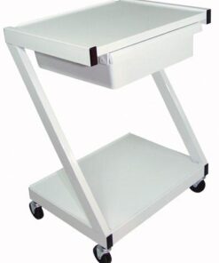 Z-Cart Steel 2-Shelf w/Drawer White