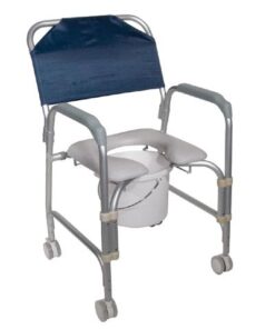 Aluminum Shower Chair/Commode with Casters  Knockdown