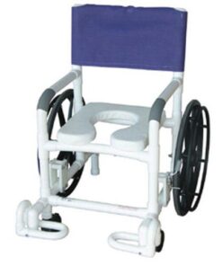 Shower Chair PVC Multi-Purpose w/Wheels & Individual Footrest