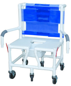 Shower/Commode Chair Baria PVC w/ Seat & Dual Drop-Arms
