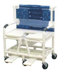 Shower Commode Chair Bari PVC w/Dlx Elong Open Soft Seat
