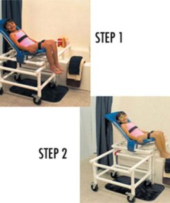 Dual Shower/Transfer Chair PVC Articulating w/One-Step Lo