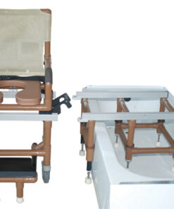 Dual Commode Shower/Transf PVC Chair Deluxe/Wood-Tone