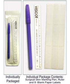 Skin Marking Pen w/ 9 Labels & 6  Flxble Ruler Sterile