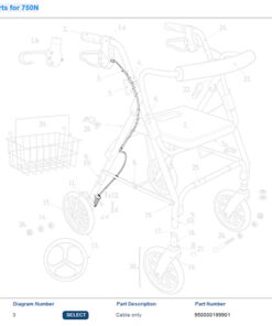Rollator Brake Cable only