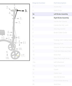 Complete Left Hand Brake for 790 Knee Walker