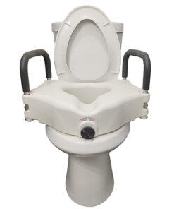 Raised Toilet Seat with Lock & Arms  Blue Jay  Retail  Each