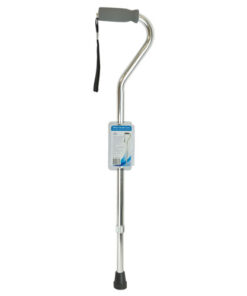 Cane  Soft Foam Offset Handle  Blue Jay  Silver with Strap