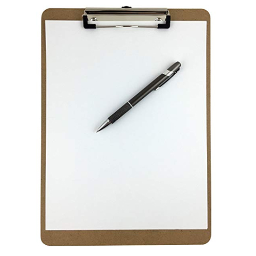Clipboard 9 x 12Ã Hardboard Low Profile Clip
