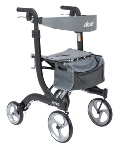 Nitro Aluminum Rollator  Black Tall Height w/10  Casters