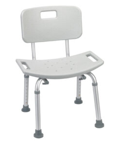 Deluxe Aluminum Bath Chair With Back Gray  Retail (Each)