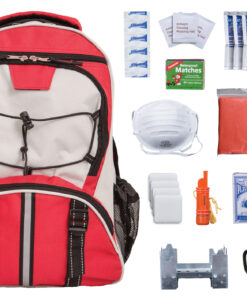 64 Piece Survival Back Pack (Red)