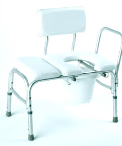 Bathtub Transfer Bench  Vinyl Padded  w/ Cut-out & Pail