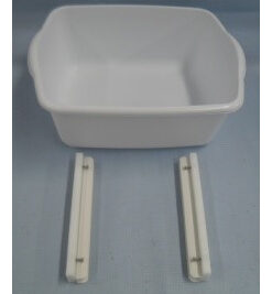 Replacement 10 Qt Commode Pail w/Slide on Rails