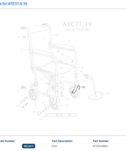 Front Fork for 10950 Transport Chairs
