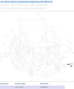 Front Axle Bolt only for Silver Sport II Wheelchair