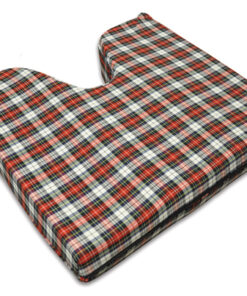 Coccyx Wheelchair Cushion Foam  Plaid  16  x 18  x 3